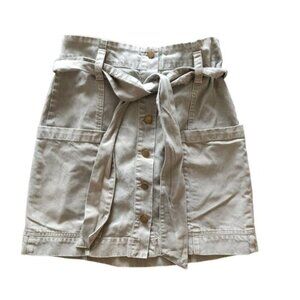 Young Fabulous & Broke Kace Button Front Mini Skirt Green Cargo Casual M